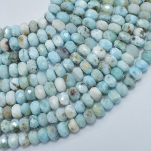 Dominican Larimar, (4.5-5)x(7-7.5))mm, Faceted Rondelle Beads, 15.5 Inch, Full strand, Approx. 80-85 beads, Hole 0.8mm (299024002)