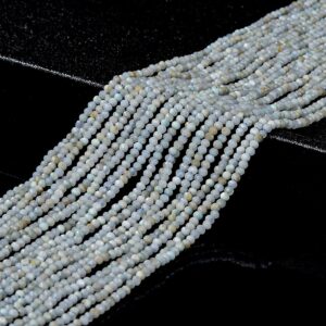 Natural Dominican Larimar Gemstone Grade A 2MM Micro Faceted Round Loose Beads 15 inch Full Strand (80018187-P95)
