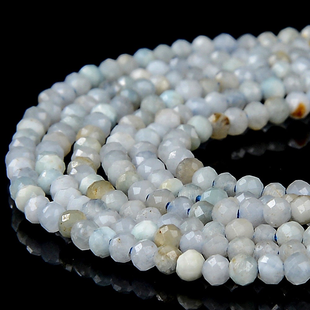 Natural Dominican Larimar Gemstone Grade A Micro Faceted Round 2mm Loose Beads 15 Inch Full Strand (80018187-p95)
