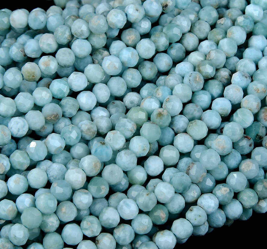 Natural Larimar Gemstone Grade Aaa Micro Faceted Round 2mm 3mm 4mm Loose Beads (p14) Natural Larimar Gemstone Grade Aaa Micro Faceted Round 2mm 3mm 4mm Loose Beads (p14)