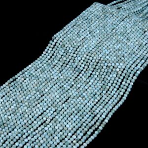 Natural Larimar Gemstone Grade AAA Micro Faceted Round 2MM 3MM Loose Beads (P14) Natural Larimar Gemstone Grade AAA Micro Faceted Round 2MM 3MM Loose Beads (P14)