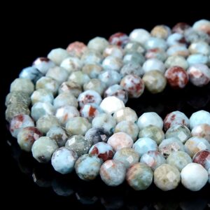 Natural Larimar Gemstone Micro Faceted Round 2mm 3mm 4mm 5mm Loose Beads 15 Inch Full Strand (p52)