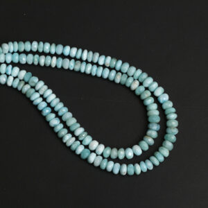 Larimar Faceted Rondelle Beads, 4 mm to 6.5 mm and 6 mm to 7 mm, Larimar Jewelry Handmade Gift for Women, Price Per Strand