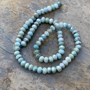 Larimar Rondelle Beads, Faceted, 7 X 5mm, 16 Inch Strand