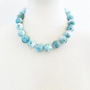 Larimar Necklace - 18mm Blue Dominican Handcrafted
