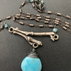 Larimar And Twig Necklace