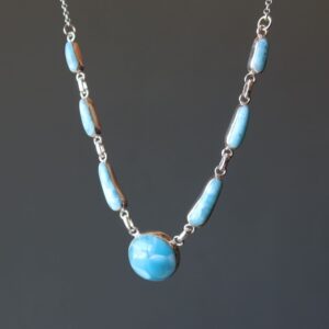 Larimar Necklace Caribbean Sea Goddess Yemaya Sterling Silver Larimar Necklace Caribbean Sea Goddess Yemaya Sterling Silver