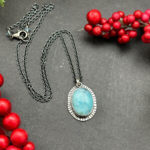 Dainty Larimar Artisan Necklace
