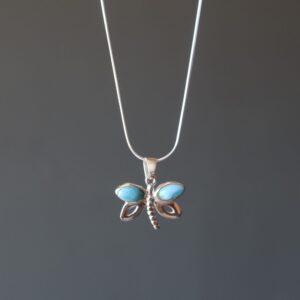 Larimar Necklace Dragonfly Song Of Light Sterling Silver Gem