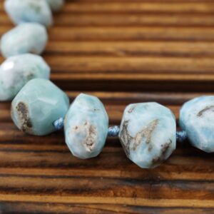 Larimar Faceted Beads (etb00803) Rare/unique Jewelry/vintage Jewelry/gemstone Necklace
