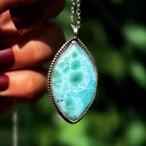Larimar Necklace - in sterling silver - Throat Chakra Stone - Soulmate Stone - Larimar crystal - crystal necklace