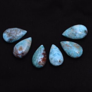 Larimar 16x26mm Pear Smooth Briolettes | Natural Larimar Gemstone Loose Pear Beads | Semi Precious Gemstone Briolette Beads For Jewelry Larimar 16x26mm Pear Smooth Briolettes | Natural Larimar Gemstone Loose Pear Beads | Semi Precious Gemstone Briolette Beads For Jewelry