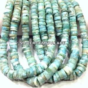 AAA Rare Natural Larimar Faceted Tyre Cut Beads Larimar Heishi Cut Beads Larimar Gemstone Beads Larimar Beads Strand Larimar String. AAA Rare Natural Larimar Faceted Tyre Cut Beads Larimar Heishi Cut Beads Larimar Gemstone Beads Larimar Beads Strand Larimar String.