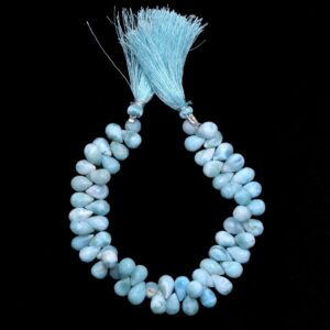 Dominican Larimar Gemstone 7x10mm Faceted Teardrop Briolette Beads | 8inch Strand | Natural Larimar Semi Precious Gemstone Loose Drops Beads Dominican Larimar Gemstone 7x10mm Faceted Teardrop Briolette Beads | 8inch Strand | Natural Larimar Semi Precious Gemstone Loose Drops Beads