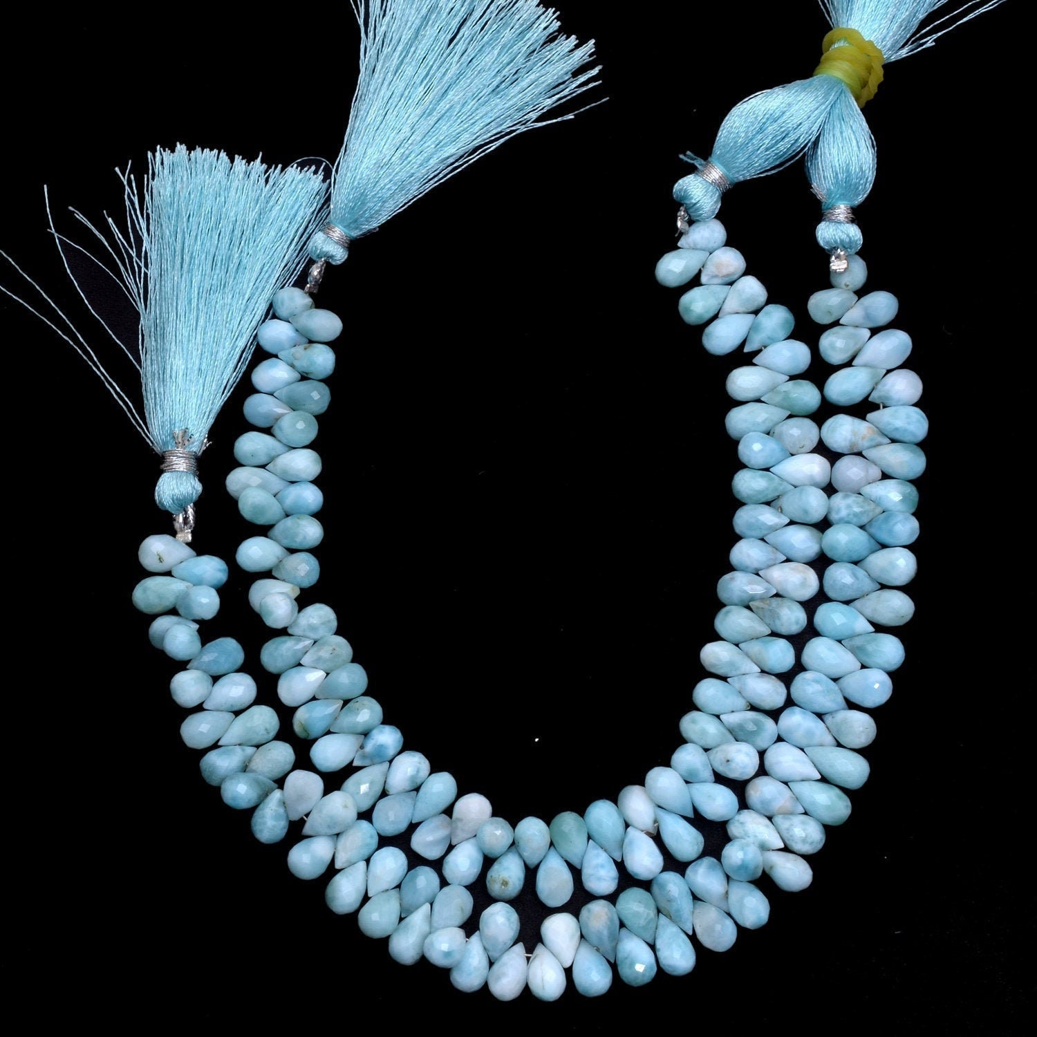Dominican Larimar Gemstone 5x8mm Faceted Teardrop Briolette Beads | 8inch Strand | Natural Larimar Semi Precious Gemstone Loose Drops Beads Dominican Larimar Gemstone 5x8mm Faceted Teardrop Briolette Beads | 8inch Strand | Natural Larimar Semi Precious Gemstone Loose Drops Beads
