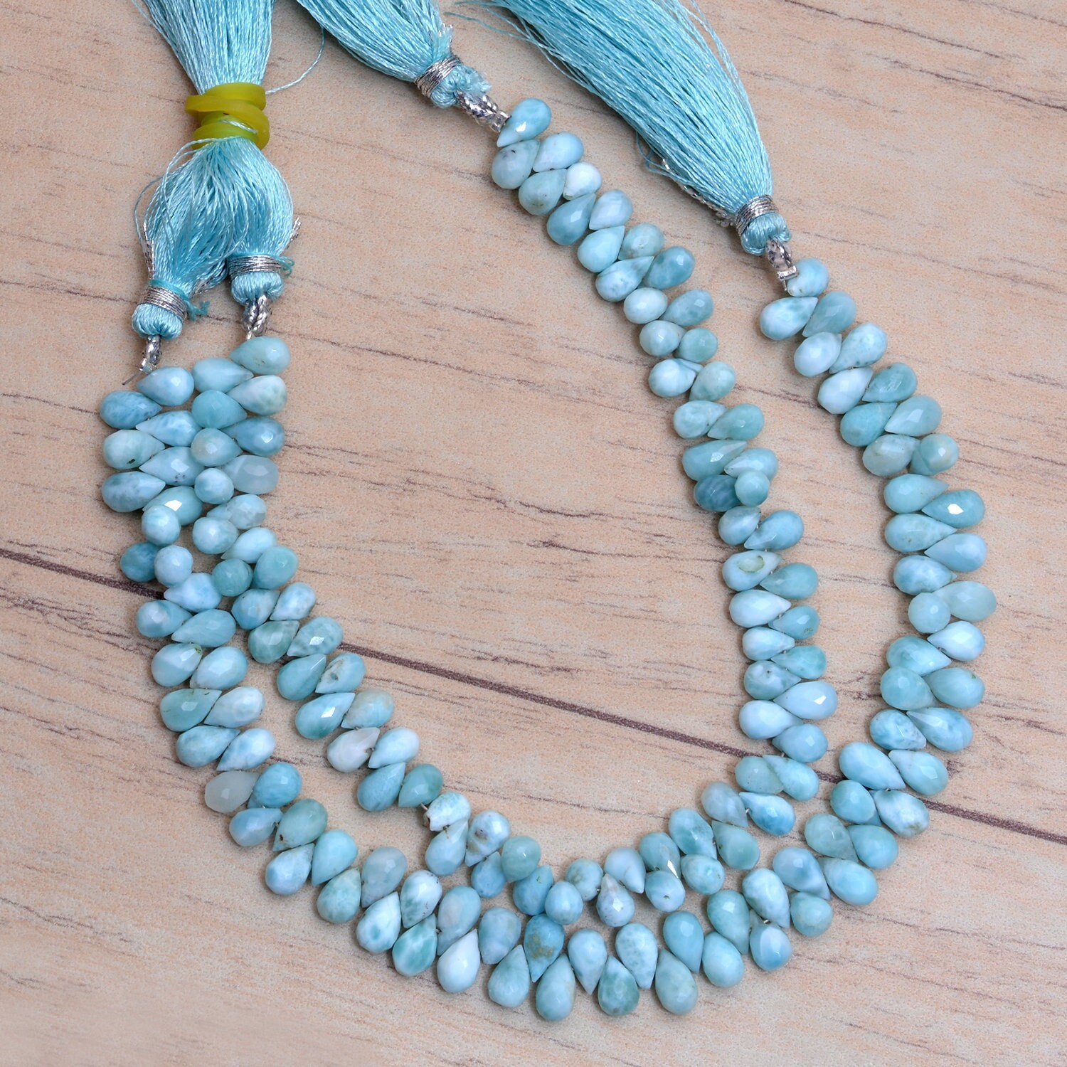 Larimar Gemstone 6x4mm Faceted Teardrop Briolette Beads | 8inch Strand | Natural Aaa+ Larimar Semi Precious Gemstone Loose Drops For Jewelry