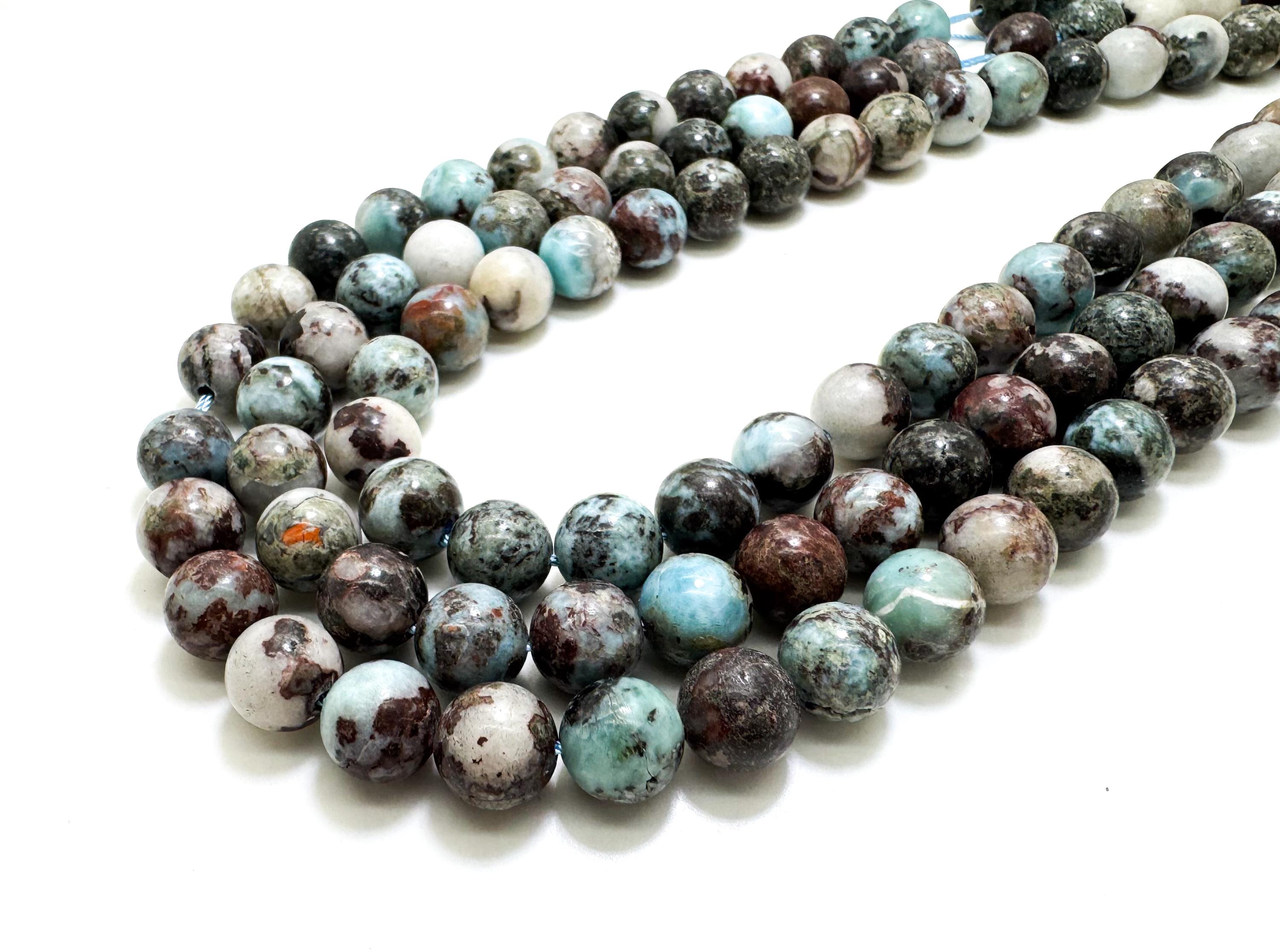 Natural Blue Larimar Matrix Beads Earthy Caribbean Beauty Gemstone Beads Rn206 Natural Blue Larimar Matrix Beads Earthy Caribbean Beauty Gemstone Beads Rn206