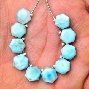 Natural Larimar Plain Hexagon Beads 10mm Smooth Hexagon Briolette Larimar Plain Beads Gemstone Beads Matched Pair Beads 6,8,10Pcs No5775 Natural Larimar Plain Hexagon Beads 10mm Smooth Hexagon Briolette Larimar Plain Beads Gemstone Beads Matched Pair Beads 6,8,10Pcs No5775