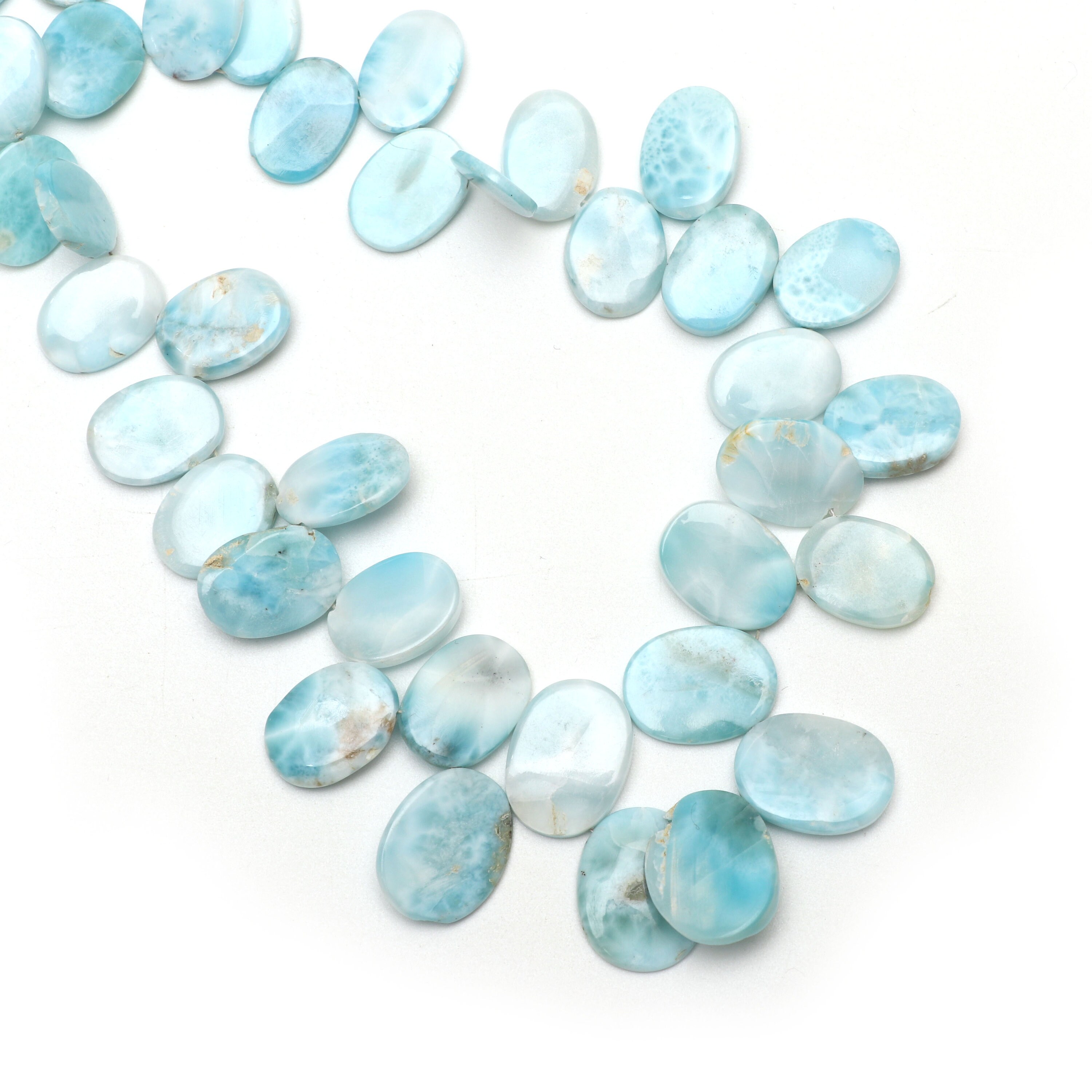 Natural Larimar Smooth Oval Beads | 10x8.8 Mm To 17x14 Mm | Larimar Smooth Beads | 18 Inch Full Strand, Price Per Strand Natural Larimar Smooth Oval Beads | 10x8.8 Mm To 17x14 Mm | Larimar Smooth Beads | 18 Inch Full Strand, Price Per Strand