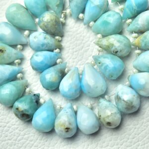 Natural Larimar Teardrop Beads Faceted Teardrop Larimar Drop Beads Jewelry Gemstone Beads Wholesale Beads 7x10mm to 8x12mm 6,8,10Pcs No5934 Natural Larimar Teardrop Beads Faceted Teardrop Larimar Drop Beads Jewelry Gemstone Beads Wholesale Beads 7x10mm to 8x12mm 6,8,10Pcs No5934