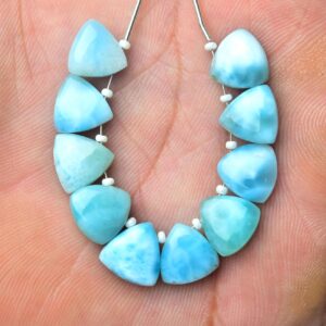Natural Larimar Trillion Beads 10mm Smooth Trillion Briolettes Gemstone Beads Superb Larimar Plain Beads Jewelry Earring Beads Pair No5993 Natural Larimar Trillion Beads 10mm Smooth Trillion Briolettes Gemstone Beads Superb Larimar Plain Beads Jewelry Earring Beads Pair No5993
