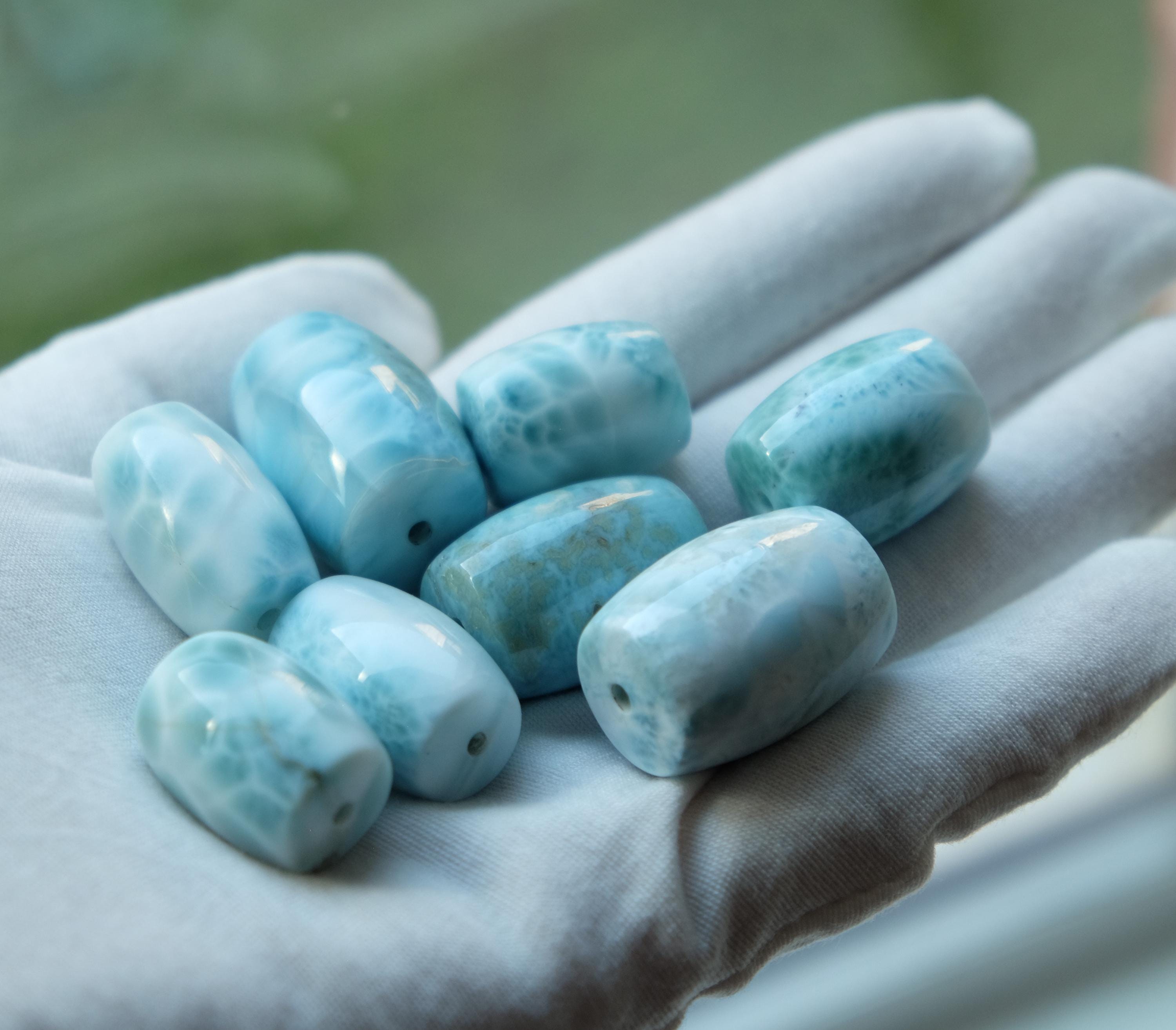 Xl Aaa Larimar Barrel Loose Beads 22-30mm