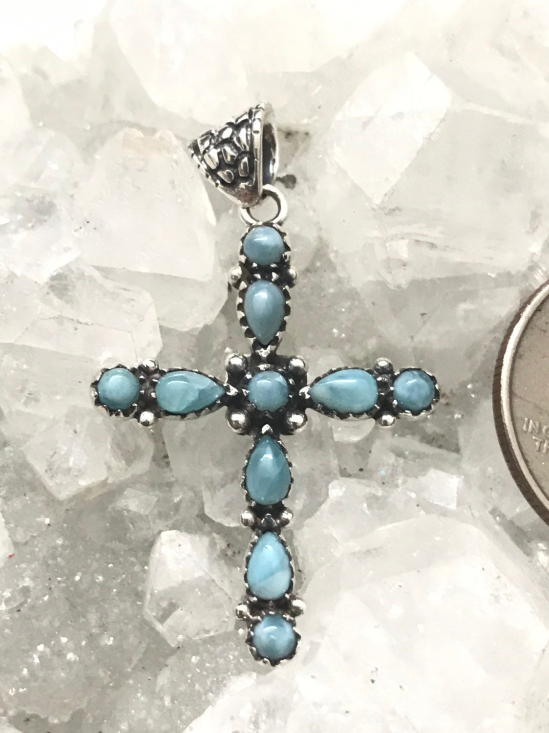 Larimar Cross Pendant Larimar Cross Pendant