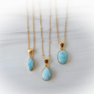 Larimar Necklace Gold • Small Gold Larimar Pendant • Gold Caribbean Larimar Necklace Larimar Necklace Gold • Small Gold Larimar Pendant • Gold Caribbean Larimar Necklace