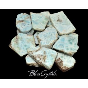 1.4 - 1.6 Inch Larimar Mini Slab, Semi-rough Healing Crystal And Stone Aka Dolphin Stone / pectolite For Peace #ls52