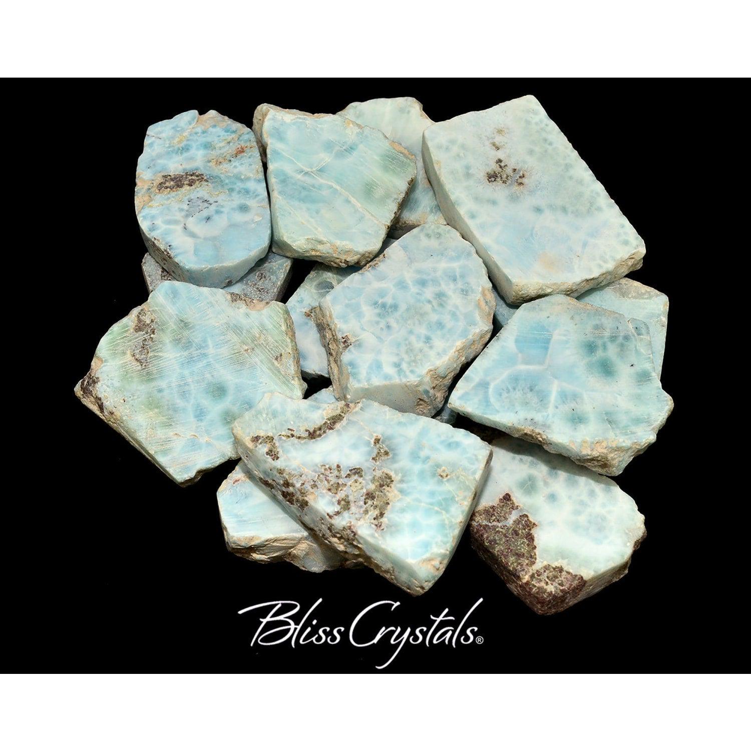 1.4 - 1.6 Inch Larimar Mini Slab, Semi-rough Healing Crystal And Stone Aka Dolphin Stone / Pectolite For Peace #ls52
