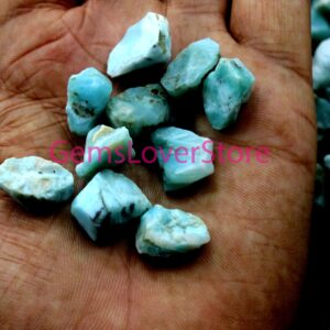 10 Larimar Rough Stones: Natural Untreated Gemstone (16-18 MM)
