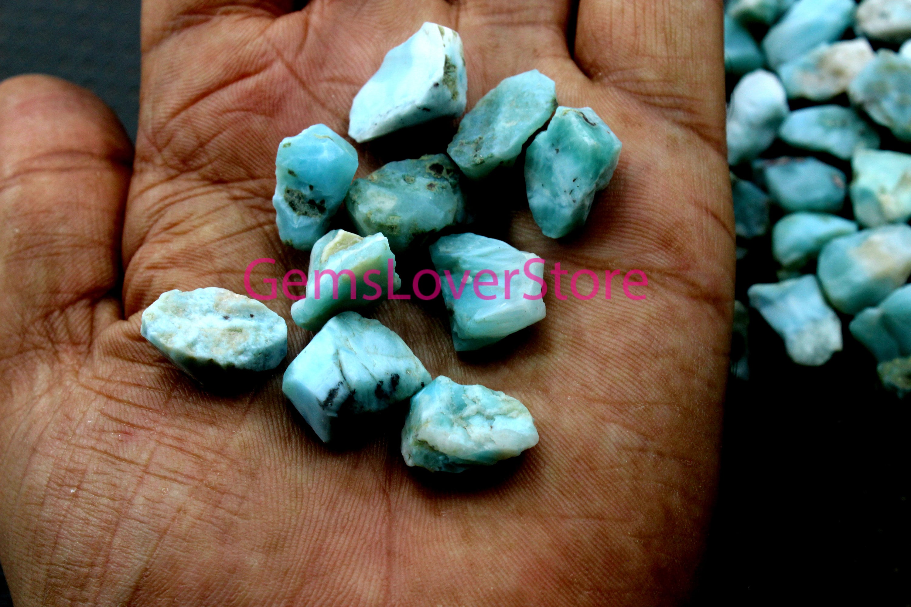 10 Larimar Rough Stones: Natural Untreated Gemstone (16-18 Mm) 10 Larimar Rough Stones: Natural Untreated Gemstone (16-18 Mm)