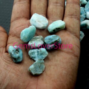 5 Raw Larimar Gemstones: Natural Untreated Rough Stones (18-20 Mm)