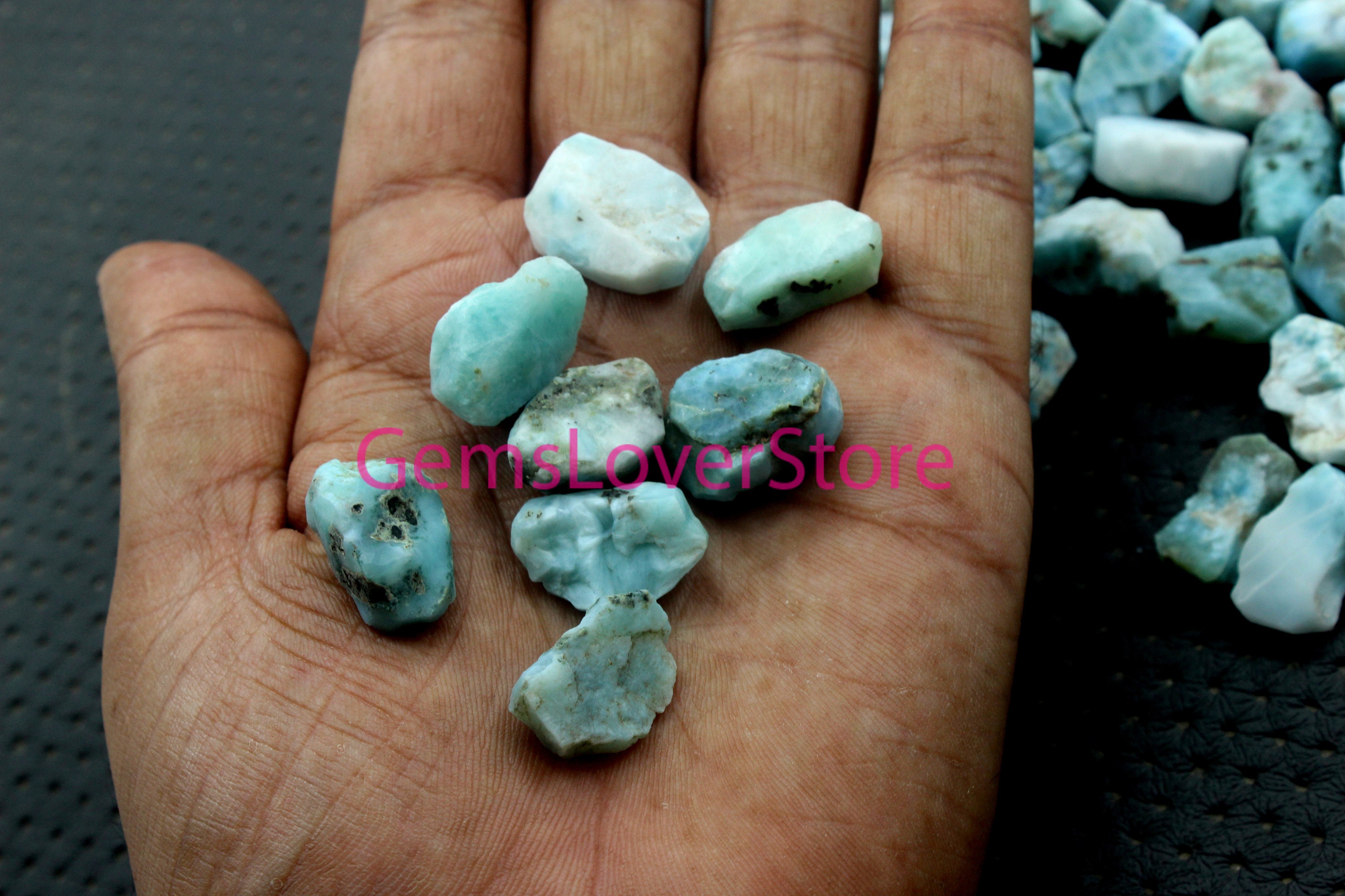 5 Raw Larimar Gemstones: Natural Untreated Rough Stones (18-20 Mm) 5 Raw Larimar Gemstones: Natural Untreated Rough Stones (18-20 Mm)