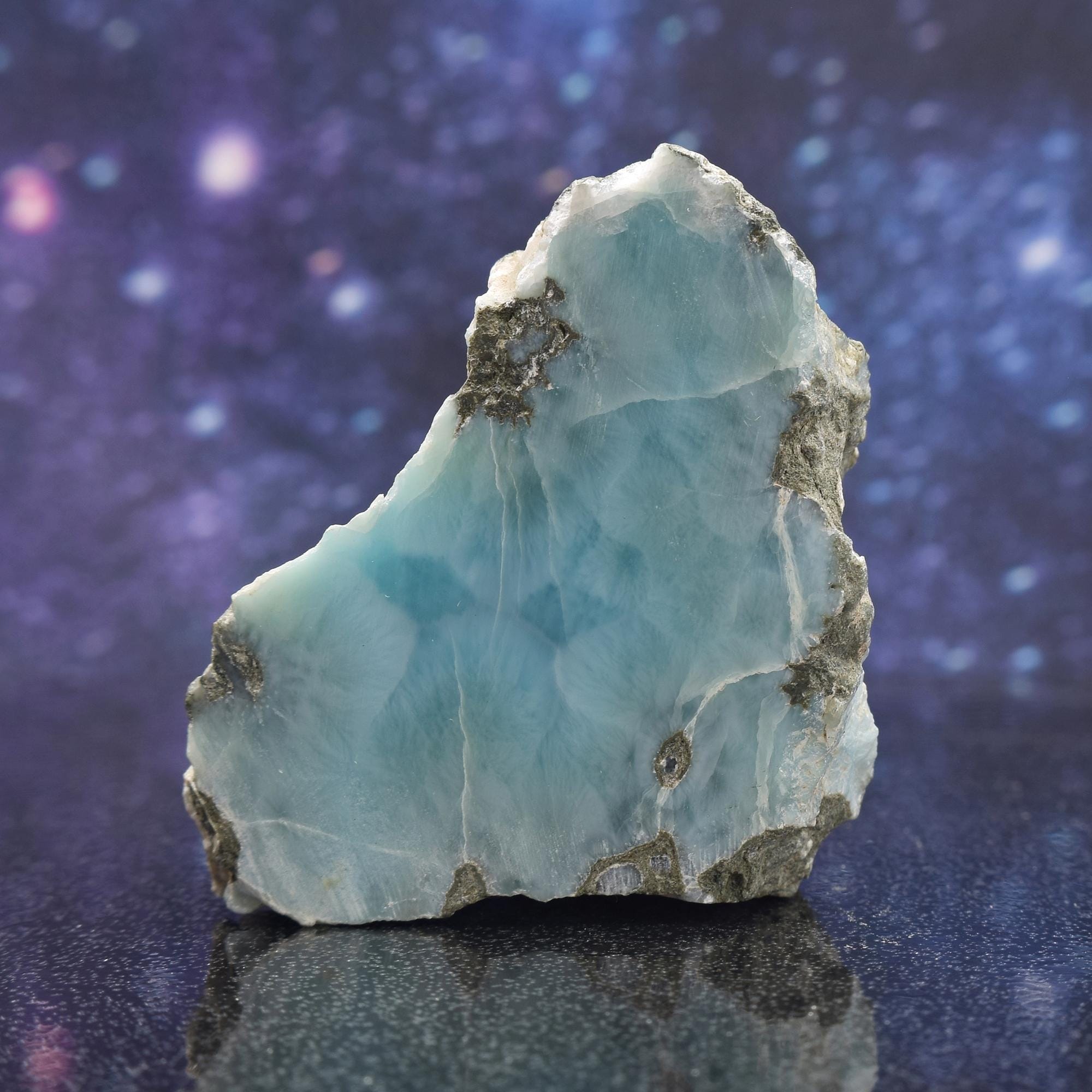 Beautiful Semi Polished Raw Larimar From Dominican Republic | Caribbean Blue Pectolite | Rare | 2.15" | 133.9 Grams Beautiful Semi Polished Raw Larimar From Dominican Republic | Caribbean Blue Pectolite | Rare | 2.15" | 133.9 Grams