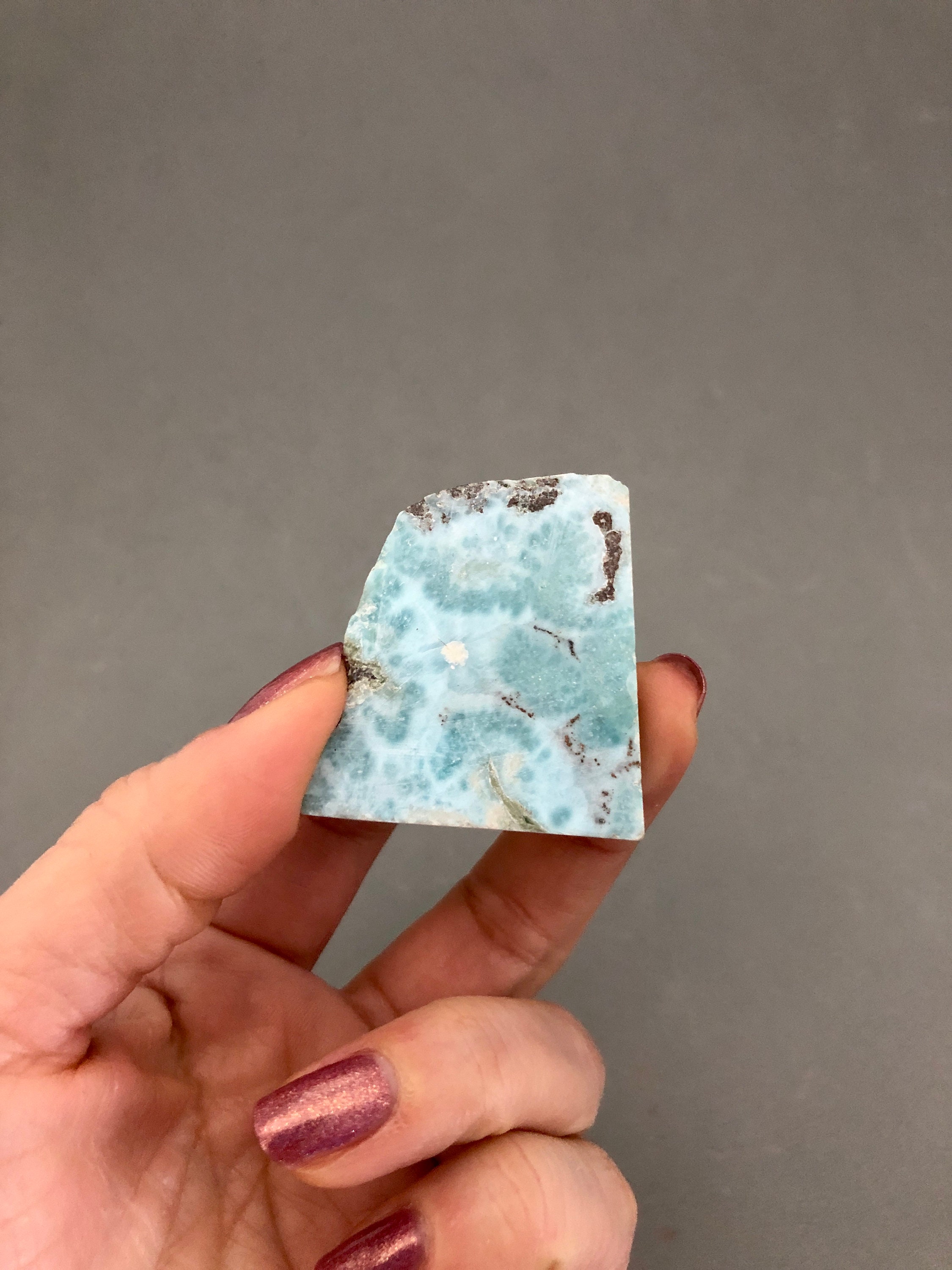 Larimar Rough Crystal Slab Larimar Stone Throat Chakra Crystal Stone Divine Feminine Crystal Heart Chakra Water Magick Witch Altar Grid