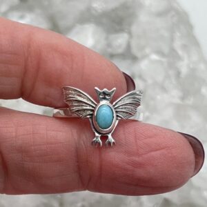 Abstract Larimar Bat Ring, Size 9 Abstract Larimar Bat Ring, Size 9
