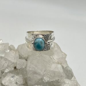 Abstract Larimar Ring, Size 12 Abstract Larimar Ring, Size 12