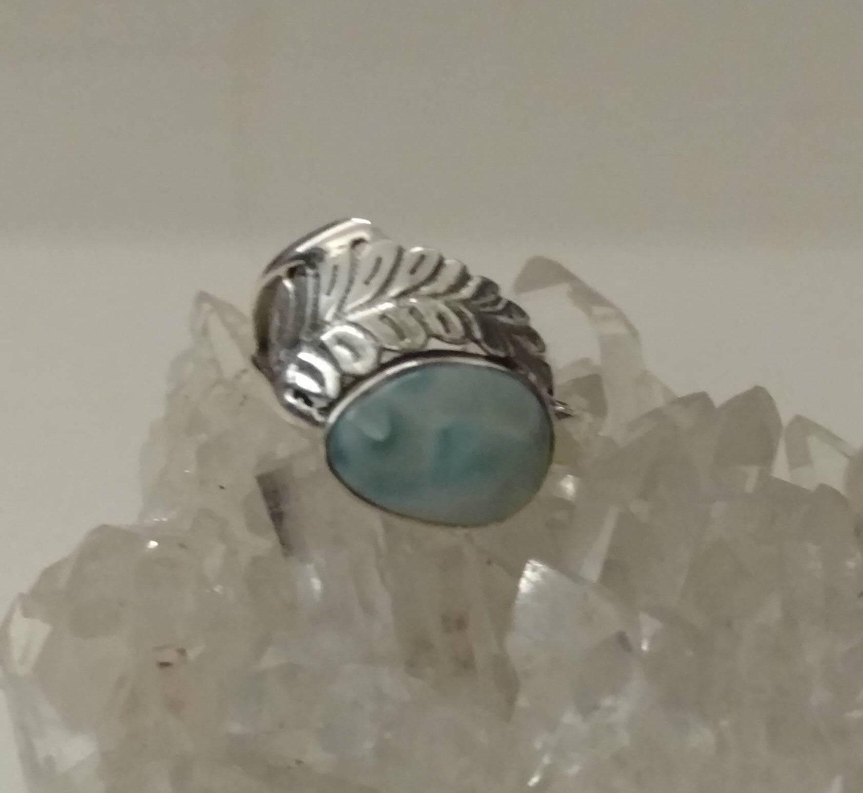 Abstract Larimar Ring Size 7 1/2