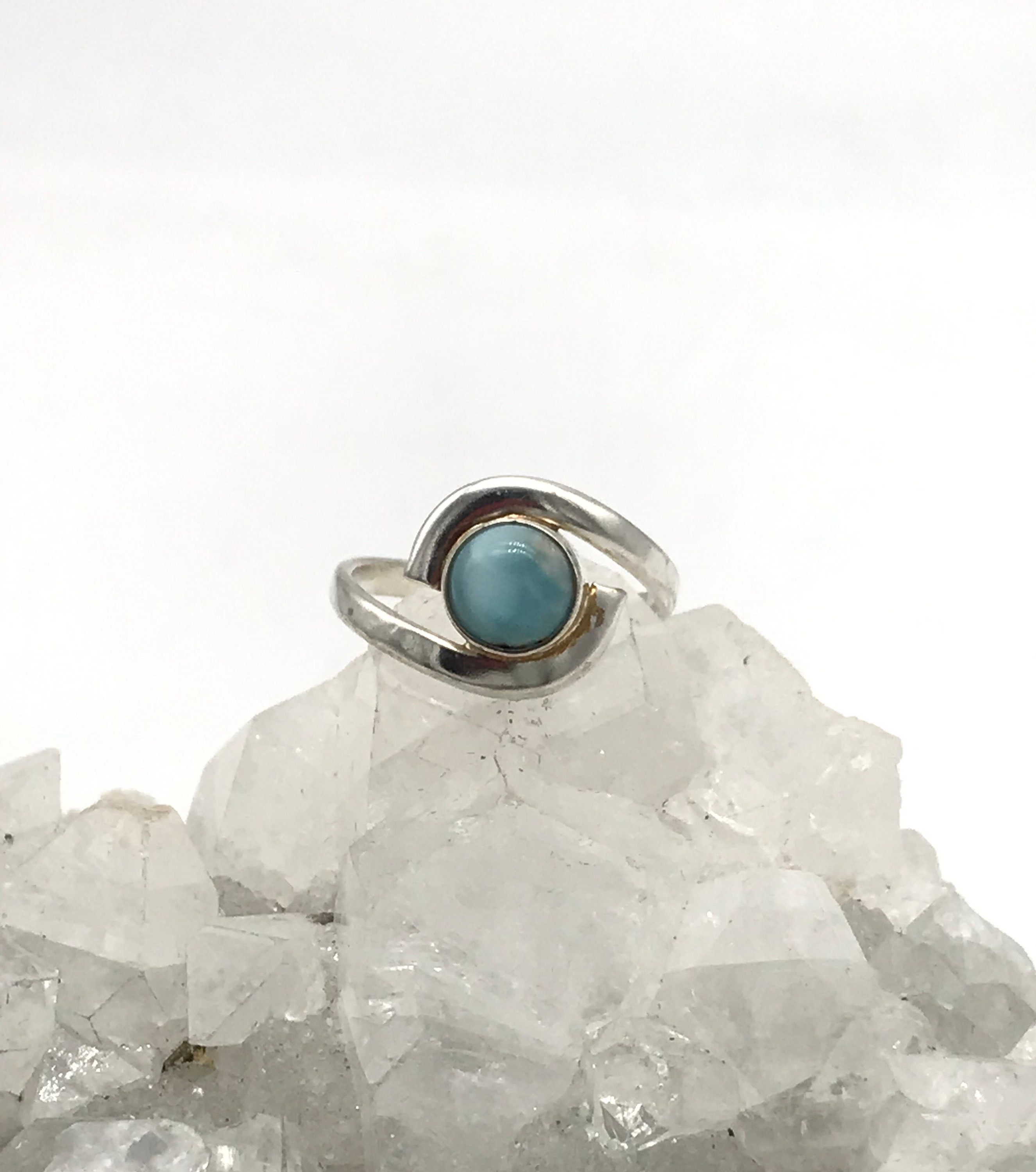 Abstract Larimar Ring, Size 7 Abstract Larimar Ring, Size 7