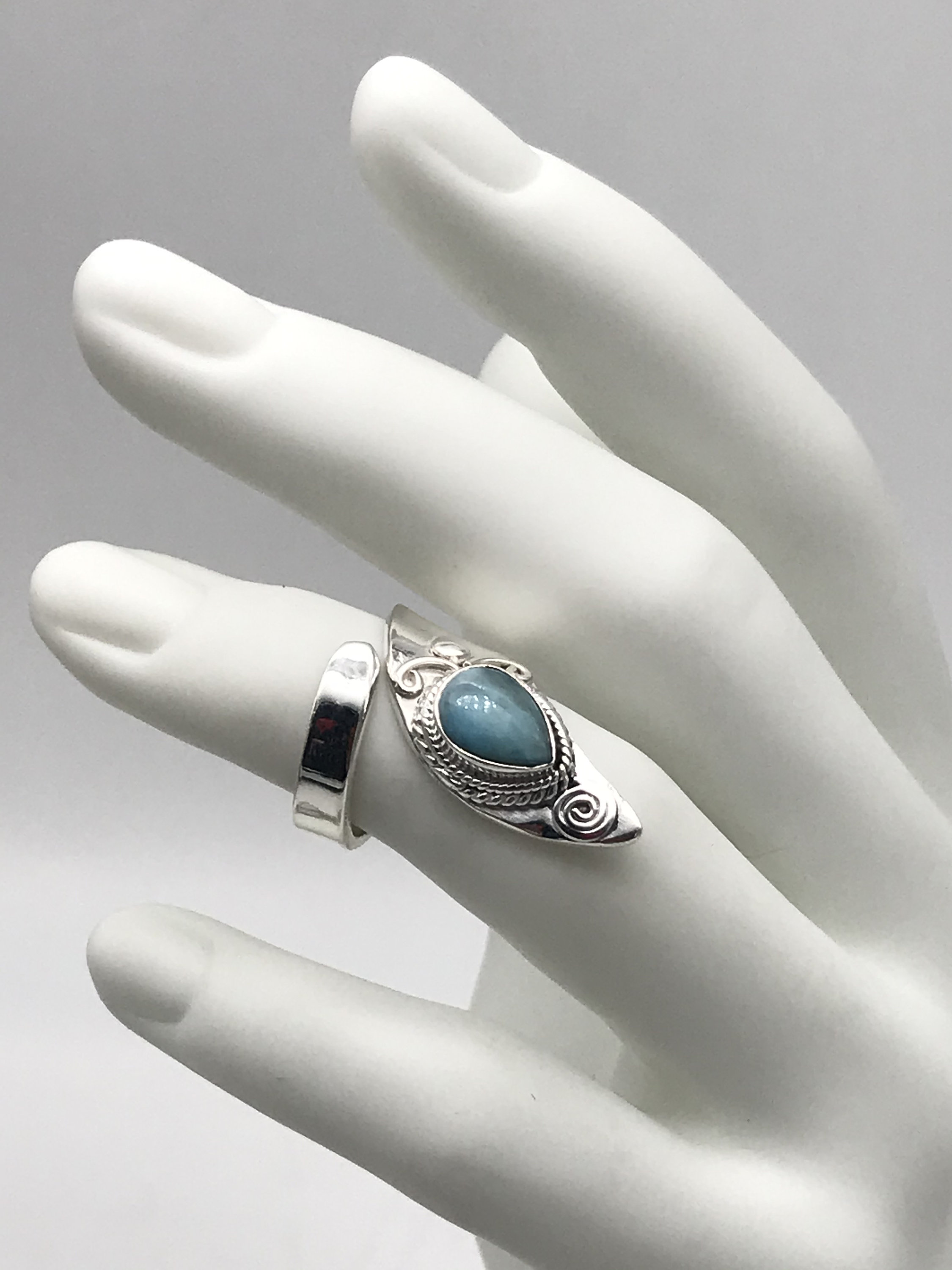 Larimar Ring Size 5 1/2-adjustable
