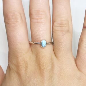 Larimar Ring Size 9 USA - Dainty Ring! Larimar Jewelry - Stone Engagement Ring - Blue Stone Ring - Stacking Ring Larimar Ring Size 9 USA - Dainty Ring! Larimar Jewelry - Stone Engagement Ring - Blue Stone Ring - Stacking Ring
