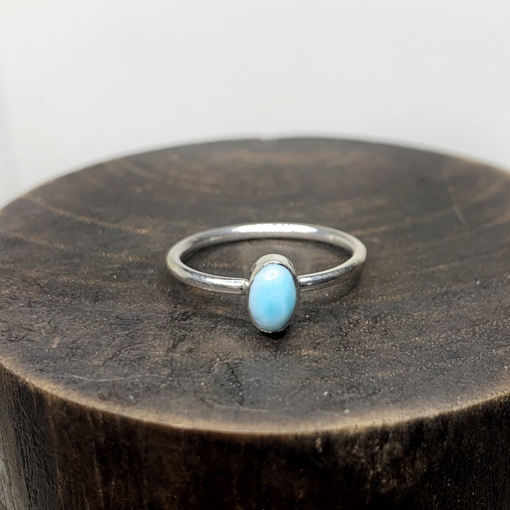 Larimar Ring Us 7 - Genuine Larimar Jewelry - Stone Engagement Ring - Stacking Blue Stone Ring - December Birthstone - Healing Crystal Larimar Ring Us 7 - Genuine Larimar Jewelry - Stone Engagement Ring - Stacking Blue Stone Ring - December Birthstone - Healing Crystal