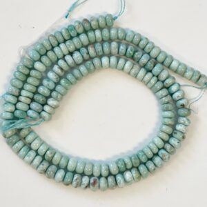 100% Dominican Larimar 9x5mm Rondelle Larimar Beads--15.5 inch Gemstone Beads---R4