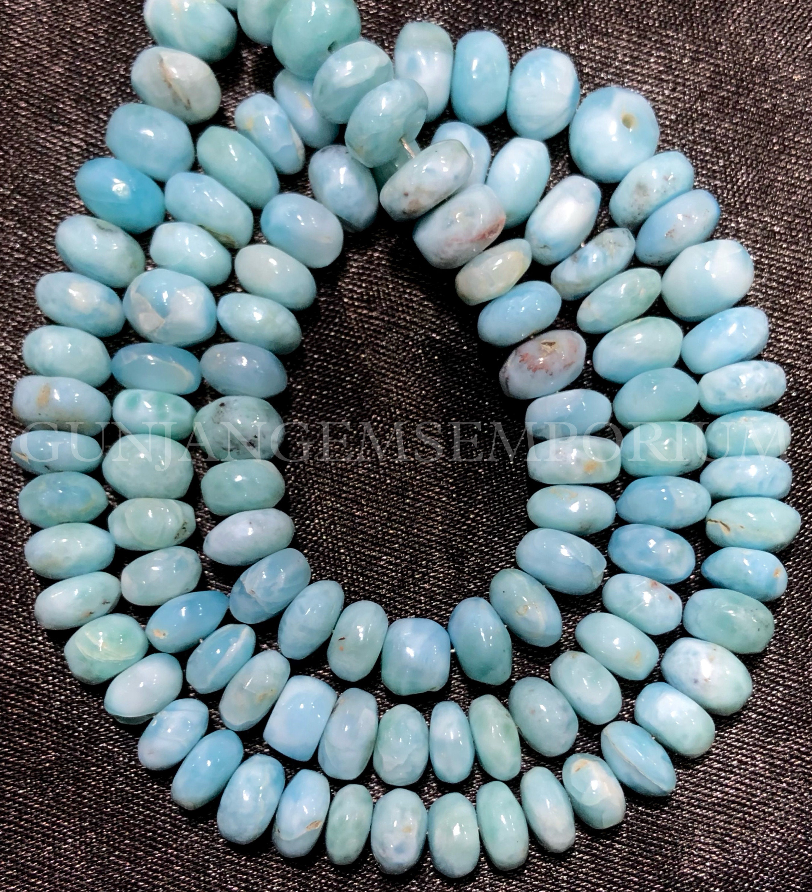 Aaa+ Beautiful~~blueish Larimar Smooth Rondelle Beads Natural Larimar Rondelle Smooth Beads Genuine Larimar Gemstone Beads Larimar Wholesale Aaa+ Beautiful~~blueish Larimar Smooth Rondelle Beads Natural Larimar Rondelle Smooth Beads Genuine Larimar Gemstone Beads Larimar Wholesale