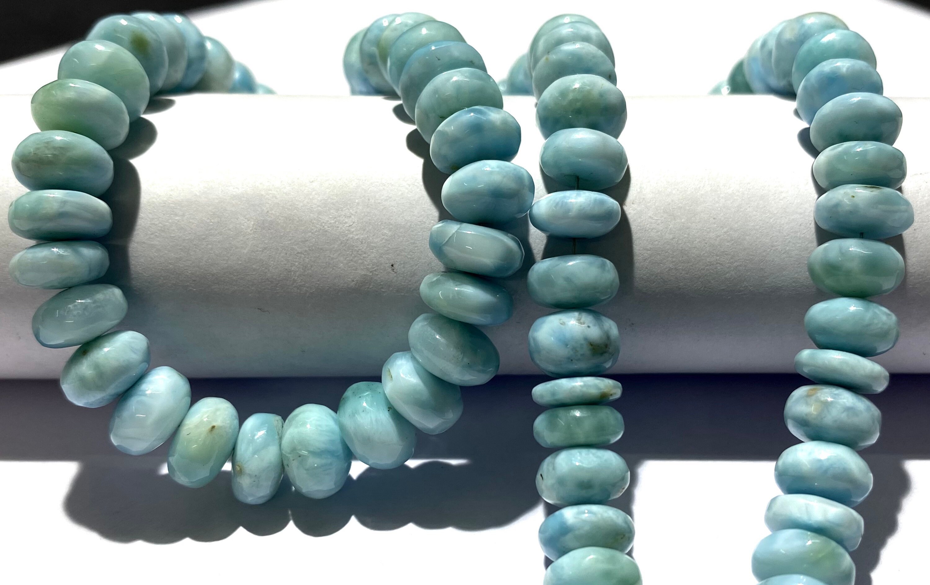 Aaa+ Blue Larimar Smooth Rondelle Beads 8mm-9mm Larimar Rondelle Beads 18” Natural Larimar Smooth Rondelles Larimar Gemstone Beads Larimar Aaa+ Blue Larimar Smooth Rondelle Beads 8mm-9mm Larimar Rondelle Beads 18” Natural Larimar Smooth Rondelles Larimar Gemstone Beads Larimar