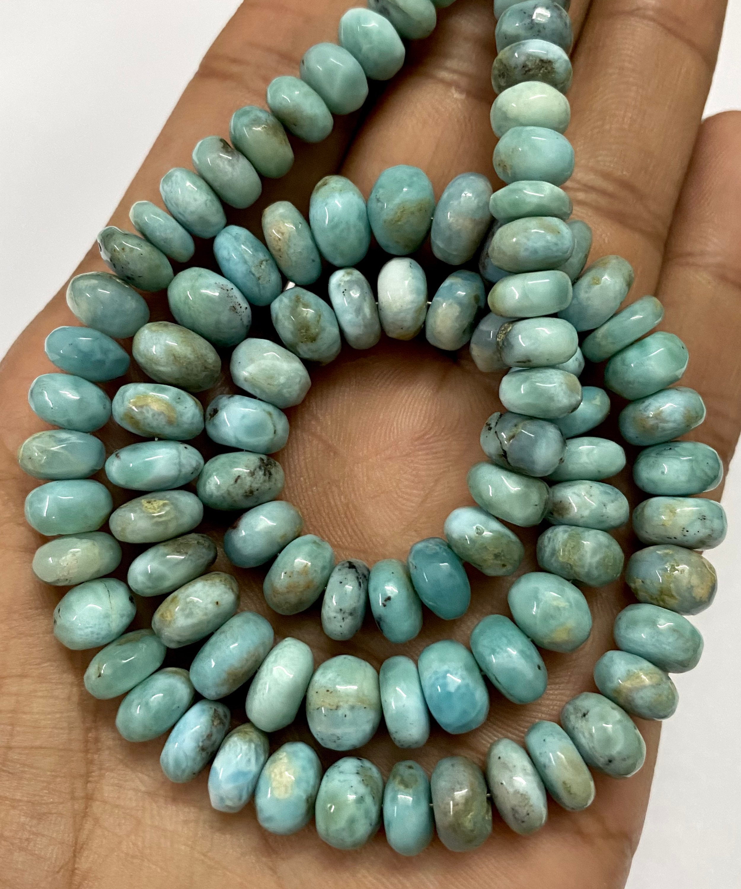 Aaa+ Blue Larimar Smooth Rondelle Beads 7mm-9mm Larimar Rondelle Beads 18” Natural Larimar Smooth Rondelles Larimar Gemstone Beads Larimar Aaa+ Blue Larimar Smooth Rondelle Beads 7mm-9mm Larimar Rondelle Beads 18” Natural Larimar Smooth Rondelles Larimar Gemstone Beads Larimar