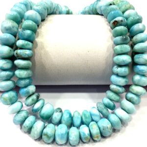 AAA Quality~Natural Larimar Rondelle Beads Smooth Larimar Beads Genuine Larimar Gemstone Beads Larimar Strand Jewelry Making Beads.