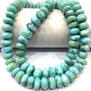 AAA Quality~Natural Larimar Rondelle Beads Smooth Larimar Beads Strand Real Larimar Gemstone Beads Larimar Strand Jewelry Making Beads.