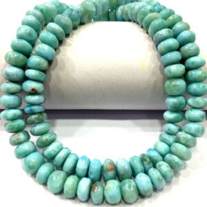 AAA Quality~Natural Larimar Rondelle Beads Smooth Larimar Beads 7.MM Larimar Rondelle Gemstone Beads Larimar Strand Jewelry Making Beads.